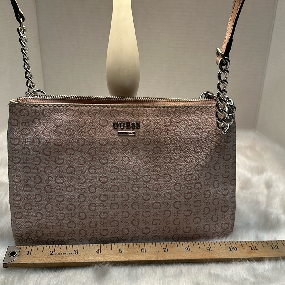 GUESS CrossBody Purse pink/dark mauve like pink G, silver hardware